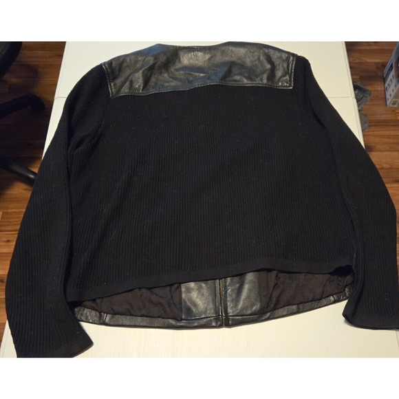 Jaclyn Smith Leather Jacket Size Large Black Classic Fit - Picture 5 of 5